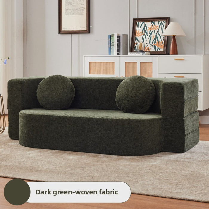 Sofa living room small apartment compression sofa household leisure fabric double sofa folding sofa bed