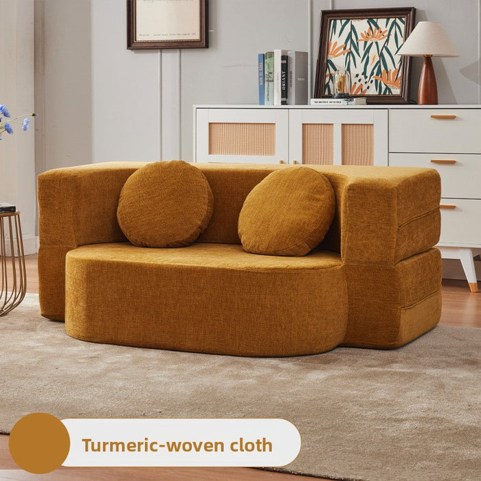Sofa living room small apartment compression sofa household leisure fabric double sofa folding sofa bed